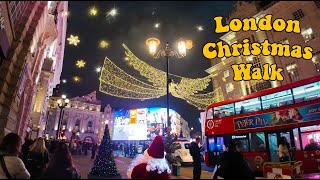 London Christmas Walk: Trafalgar Square to Oxford Circus by Lenny Winter 534 views 5 months ago 19 minutes