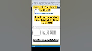 How to do bulk insert in SQL - CSV file to Table #shorts #sql #sqlqueries #coding #sqlserver
