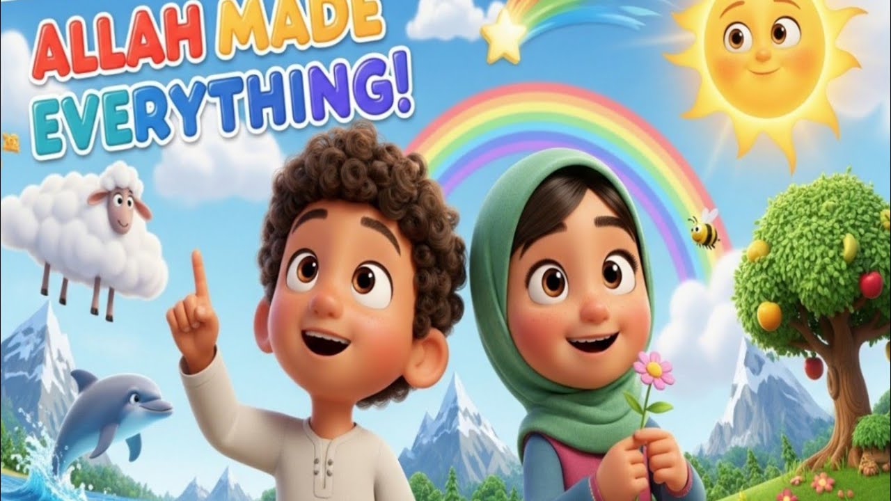 Allah Made Everything | Little Hearts Muslim Rhyme | Islamic Kids Song | 3D Ocean Cartoon