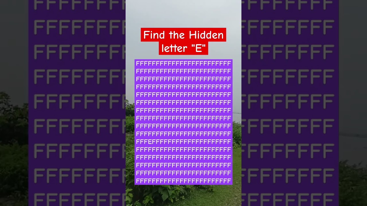 Find the hidden letter "E"| Observation Visual Test