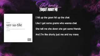 Roney - Forget About Me (Lyrics Video) Resimi