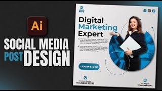 Illustrator CC Tutorial | Graphic Design | TRENDY Social Media Post Design 🔥
