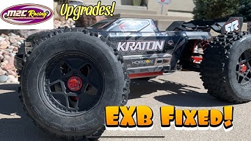 Arrma Kraton EXB. How I fixed it, M2c Racing rear hinge support kit, & test run video!
