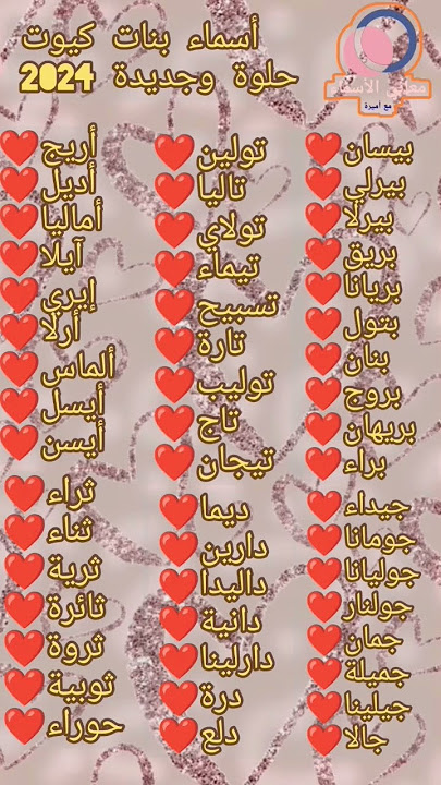 أسماء بنات قصيرة وكيوت - أشهر الأسماء القصيرة والكيوت