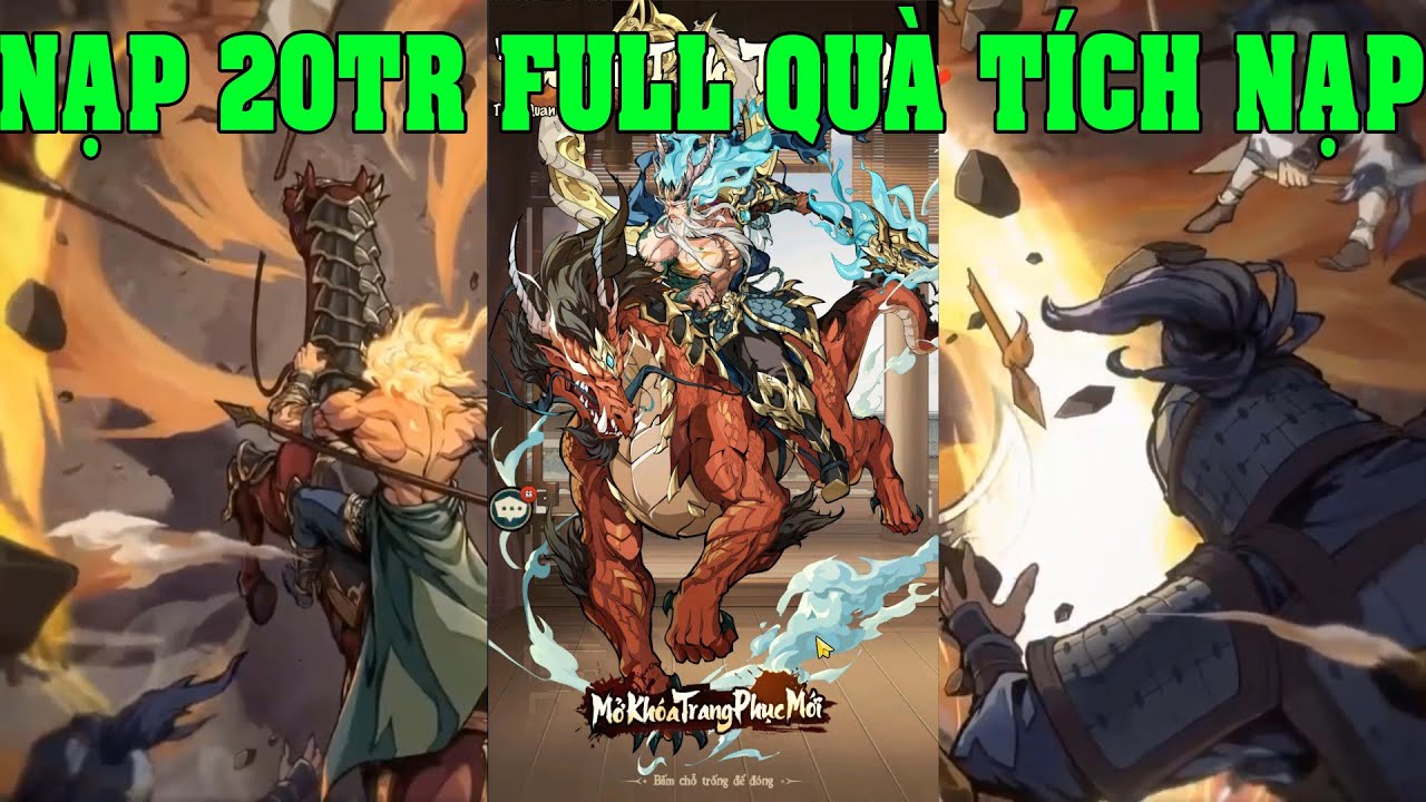 Quần Anh Phong Hoa Lục Nạp 20 Triệu Nhận Full Quà Event Tích Nạp Server Mới Nâng Sao Thần Quan Vũ