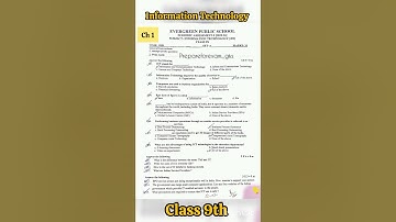 Class 9th Information Technology Question paper #class9 #questionpaper #it #informationtechnology