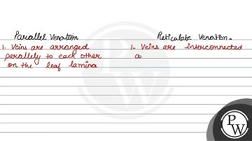 Distinguish between reticulate and parallel venation.