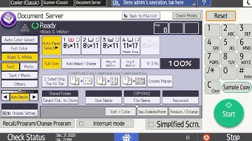 Document Server Features on Your Ricoh Savin MP & IM Series Device