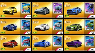 ALL ORIGINAL CLASS D CARS  GOLD UPGRADES!! [Asphalt 9 Legends]