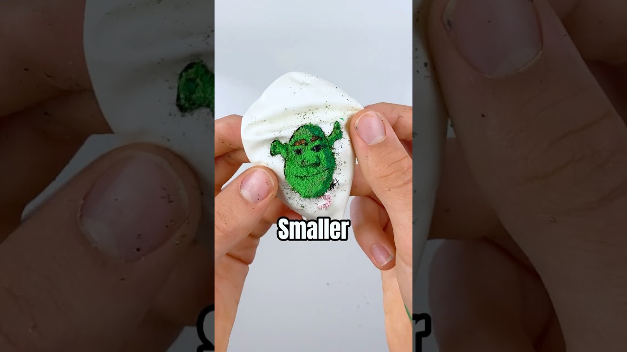 The Worlds Smallest Drawing Of Shrek On A Balloon! (