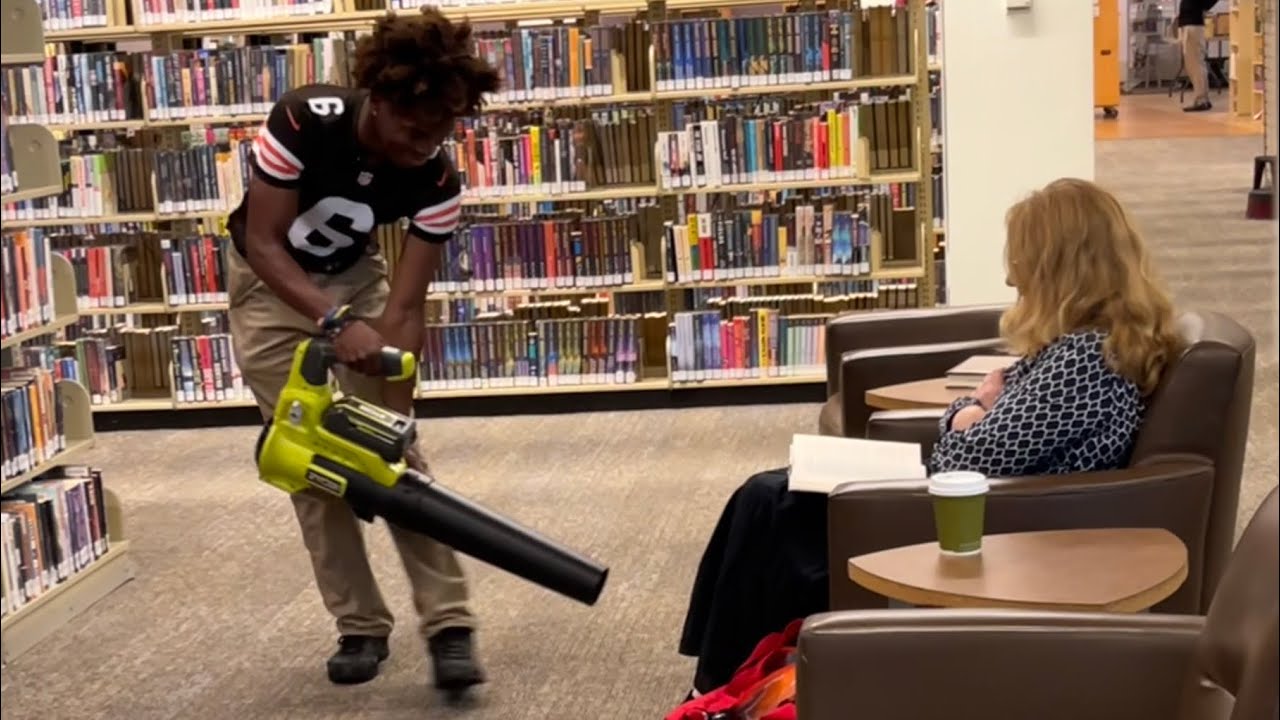Leaf Blower In Library Prank! YouTube