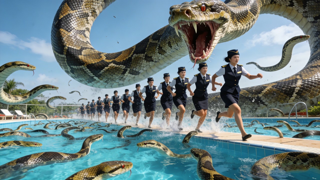 Snake In Python Pool Hundreds of venomous snakes in pool, flight attendant flees in panic ...