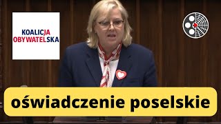 Anna Wojciechowska - oświadczenie poselskie