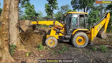 JCB Backhoe Clearing Ground To Planet New Tree - JCB Working on Forest - JCB Backhoe Video 7