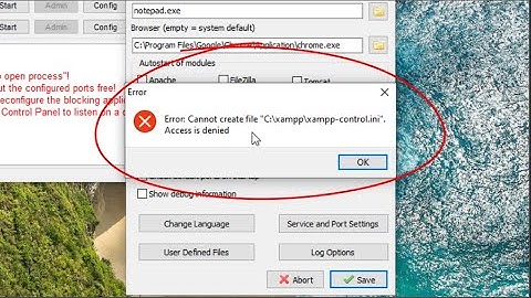 Solve error: cannot create file "C:\xampp\xampp-control.ini". access is denied in xampp