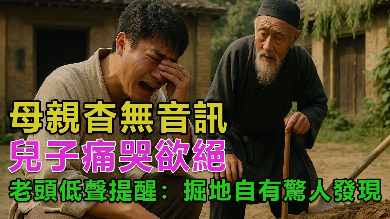 民間故事：母親杳無音訊，兒子痛哭欲絕，老頭低聲提醒：掘地自有驚人發現