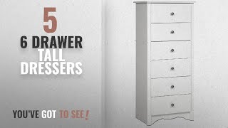 Famous Top 10 6 Drawer Tall Dressers [2018]: White Monterey Tall 6 Drawer Chest Wealth