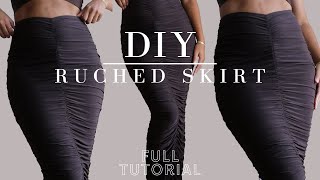 Diy Ruched Skirt. How To Sew Ruched Skirt With Elastic - Full Sewing Tutorial