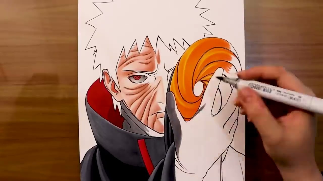 Como desenhar OBITO UCHIHA de Naruto 