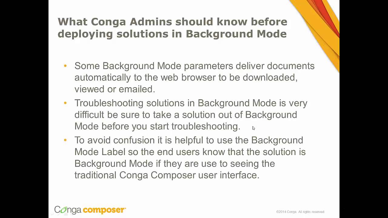 Conga inar Learn How to Conga Composer in Background Mode YouTube