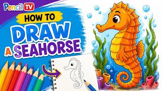 How to easily draw a beautiful seahorse