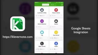 Klevernote iPhone app - Google Sheets integration overview