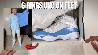 Jordan 6 Rings UNC on feet REVIEW