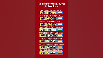 Schedule : India Tour Of Australia 2025 / 3 ODI + 5 T20I Matches