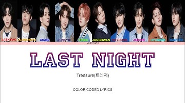 TREASURE( 트레저) ~ LAST NIGHT [Color Coded Lyrics han/rom/ina]