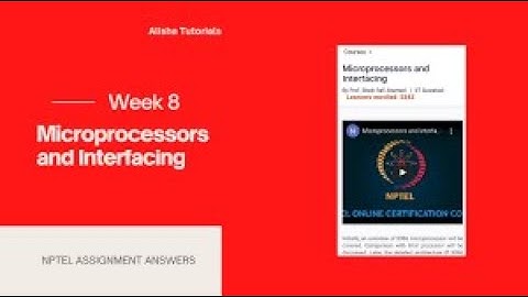Microprocessors and Interfacing | Week 1 Quiz | Assignment 1 Solution | NPTEL | SWAYAM 2023