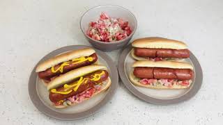 Chicago Style Hot Dogs with Dill Pickle Salsa