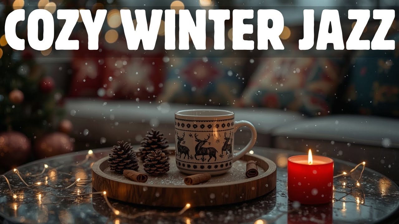 Cozy Winter Coffee Shop Ambience with Warm Jazz Music & Crackling ...