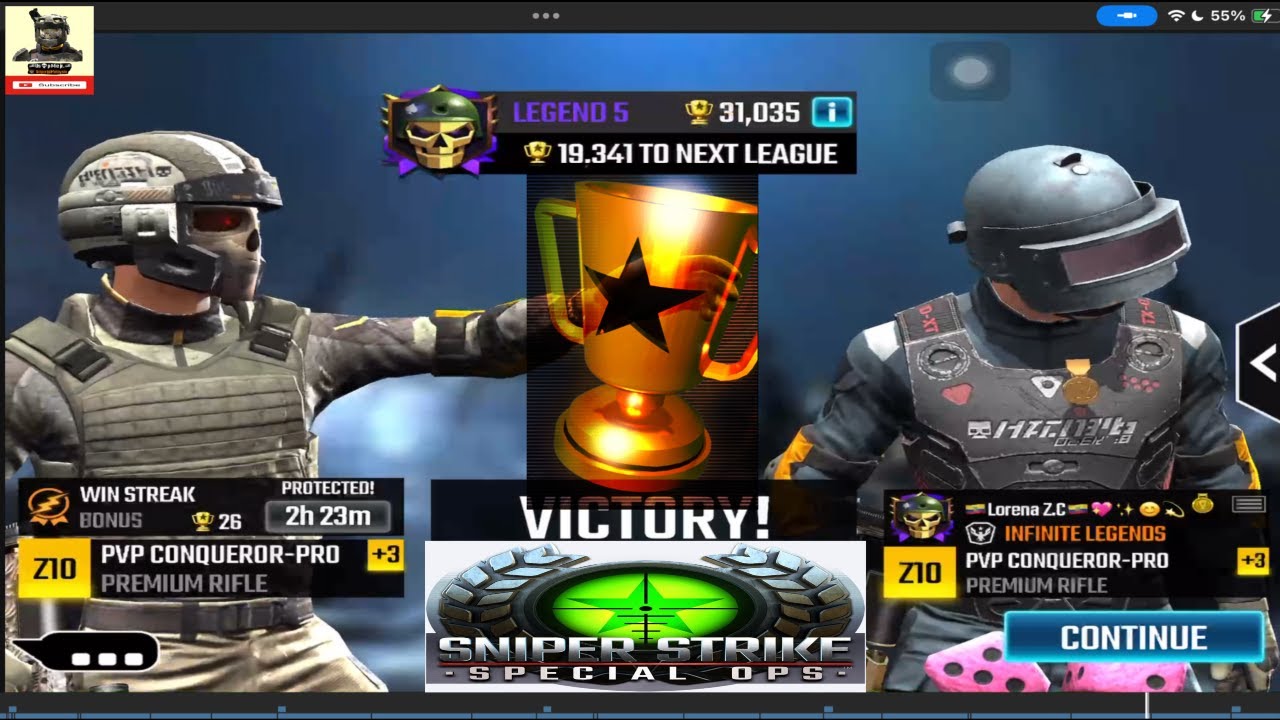 PVP Double Trophy Headshot Mode Siberia Sniper strike : special ops