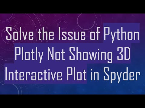Solve the Issue of Python Plotly Not Showing 3D Interactive Plot in Spyder