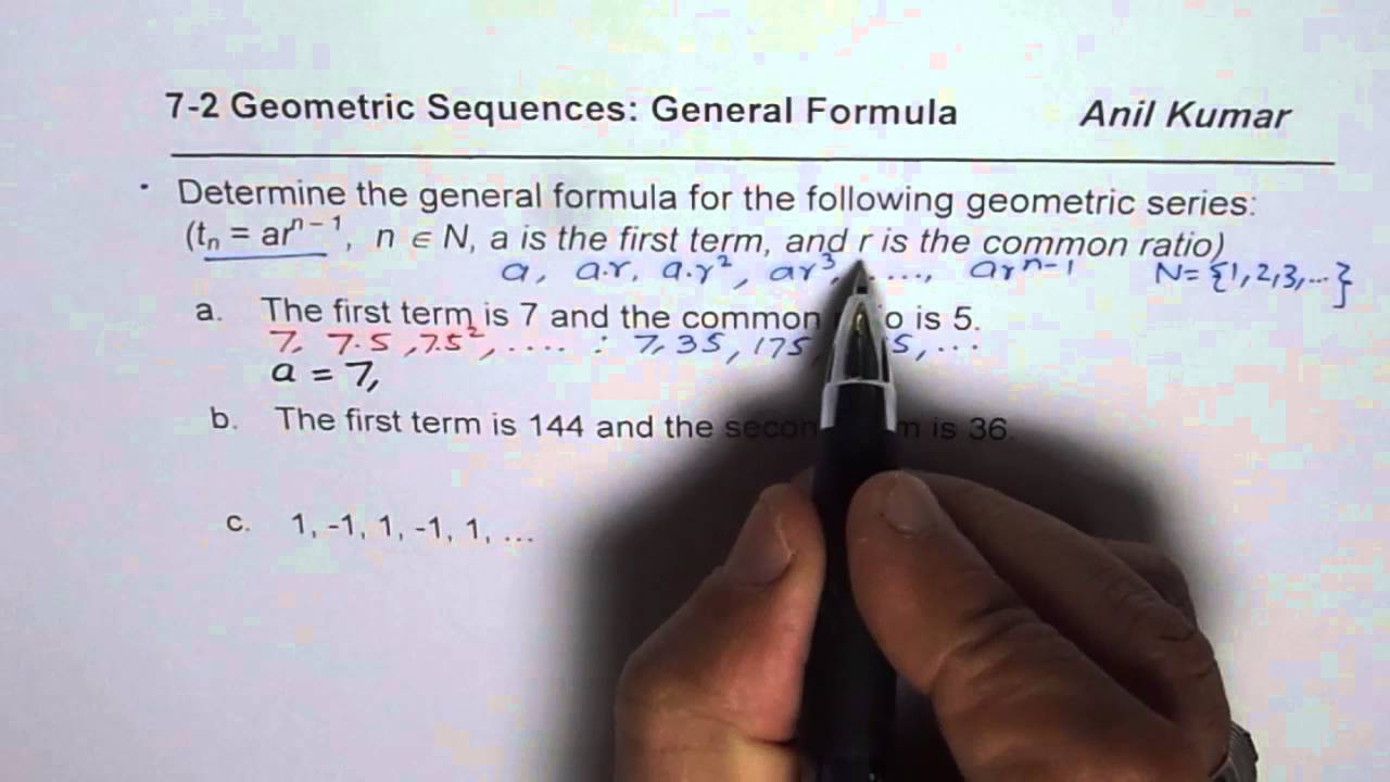 How to Write Geometric Sequence and General Formula - YouTube