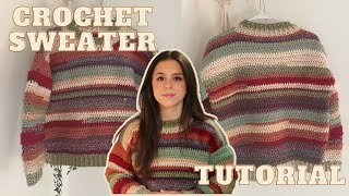 DIY Scrap Yarn Crochet Sweater **my first sweater ever!!!**