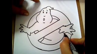 COMO DIBUJAR EL LOGO DE LOS CAZAFANTASMAS / HOW TO DRAW THE GHOSTBUSTERS LOGO