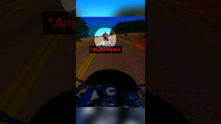 Angry Karen Stops Biker @SpeedSeekerMoto