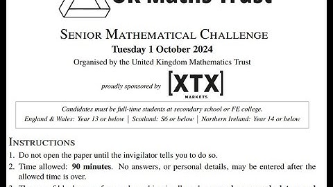 UKMT Senior maths challenge 2024