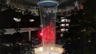 JEWEL Changi Airport HSBC Rain Vortex Lights And Sounds Show MARVEL 8 pm [West Trail View] 2nd Last