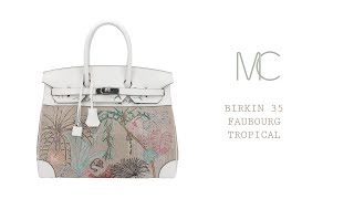 Hermes Limited Edition Birkin 35 Bag Faubourg Tropical Toile