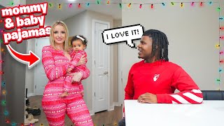 MOMMY & DAUGHTER MATCHING CHRISTMAS PAJAMA TRY ON HAUL! *DAD'S REACTION* | VLOGMAS DAY 14