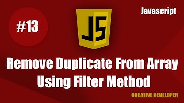 Remove duplicate from array using filter method || Filter Method || IndexOf Method || Javscript