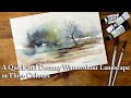 A quick and dreamy watercolour landscape in three colours  spontaneous  loose watercolour painting