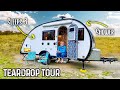 AWESOME Tiny Teardrop Camping Trailer For Solo Woman Traveling | FULL TOUR