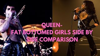 Queen-Fat Bottomed Girls(Live in Paris,1979) VS Bohemian Rhapsody-Fat Bottomed Girls Full Comparison