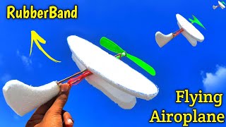 how to make rubberband propeller helicopter , flying homemade airplane , how to make propeller plane