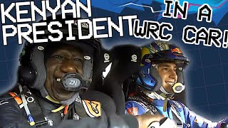 Kenyan president goes flat out in a WRC car!