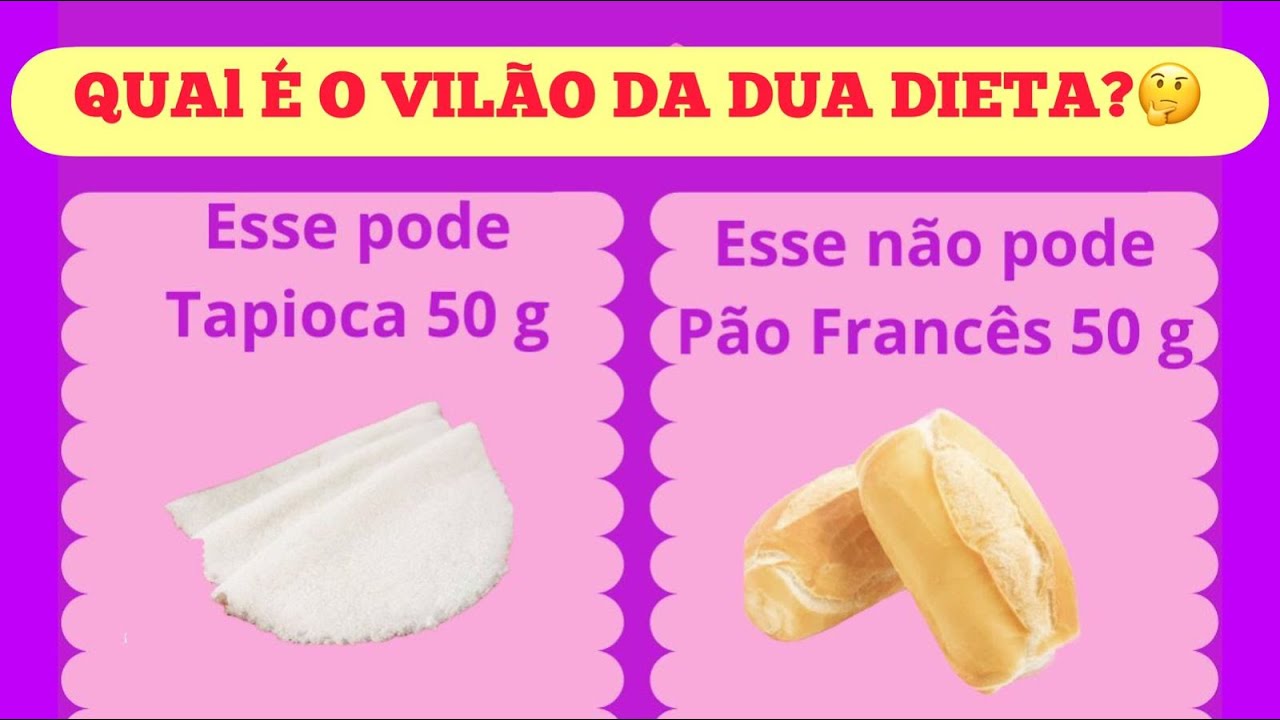 QUAL É O VILÃO DA SUA DIETA?  PÃO FRANCÊS OU A TAPIOCA 🤷‍♀️ 