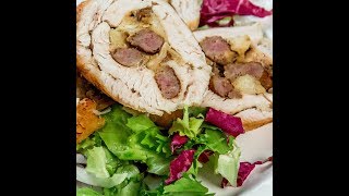 Sausage-stuffed turkey breast roll